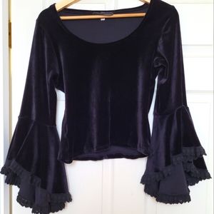 Goth Lolita Black Velvet Top S